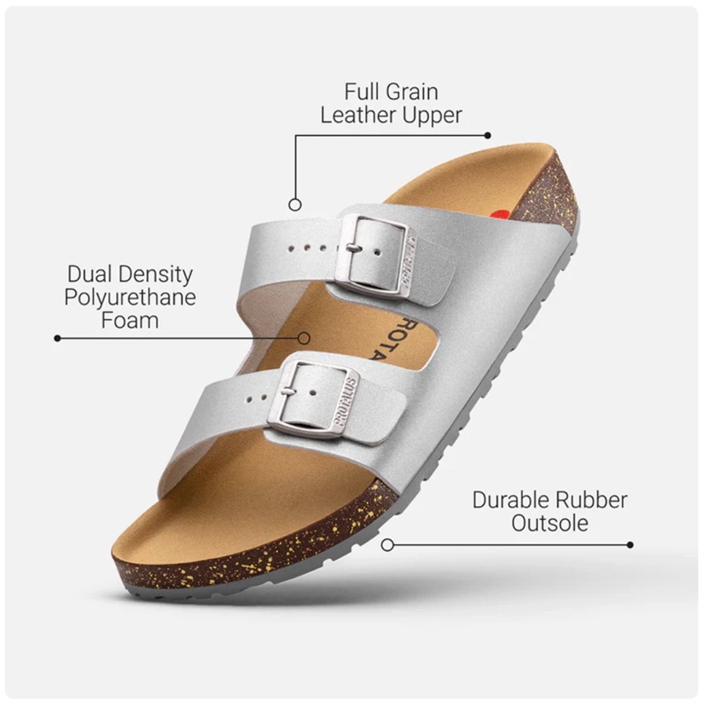 Protalus Cascade Silver Two-Strap Arch Support Sa… - image 2